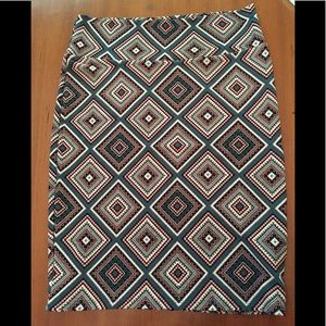 LulaRoe Womens Cassie Diamond Pattern Skirt Large